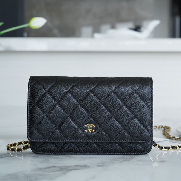 🥃Chanel Wallet On Chain Quilted Lambskin Black